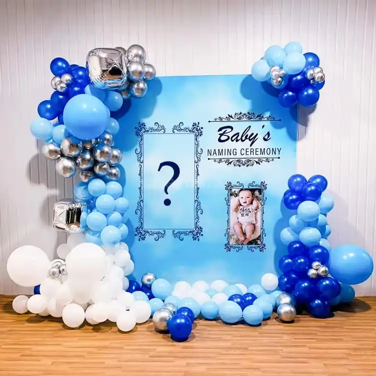 Baby Name Revealing Celebration Blue Theme